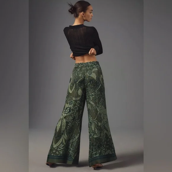 Farm Rio x Anthropologie Floral Print Wide-Leg Women’s Medium - Picture 5 of 16